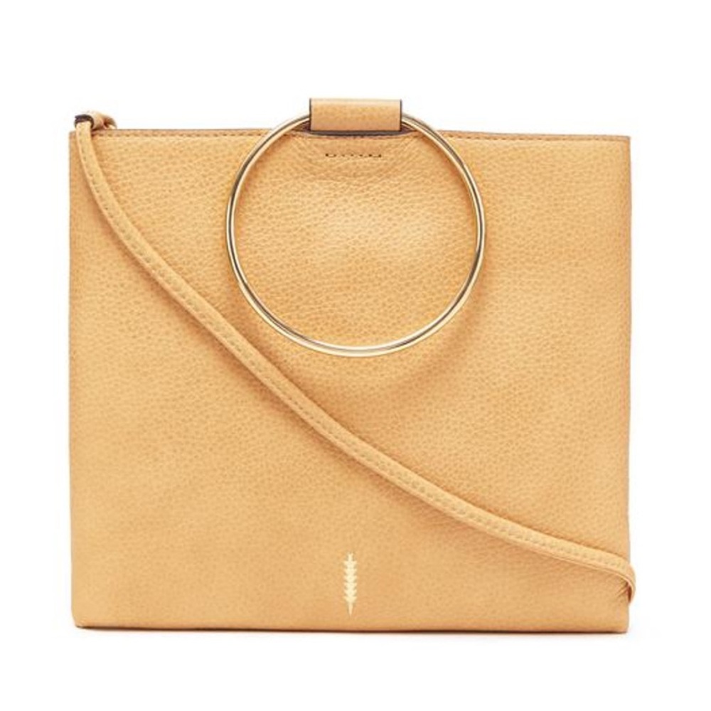 Thacker Le Pouch Tan Leather Ring Handle Crossbod… - image 1